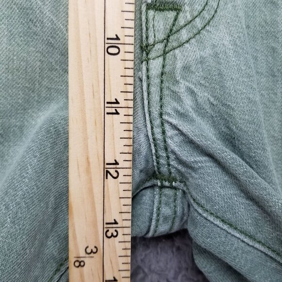 Levis Shorts Mens 42 Green Frayed Hem Live Oak Cone Denim Button Fly *Read* - Picture 7 of 16